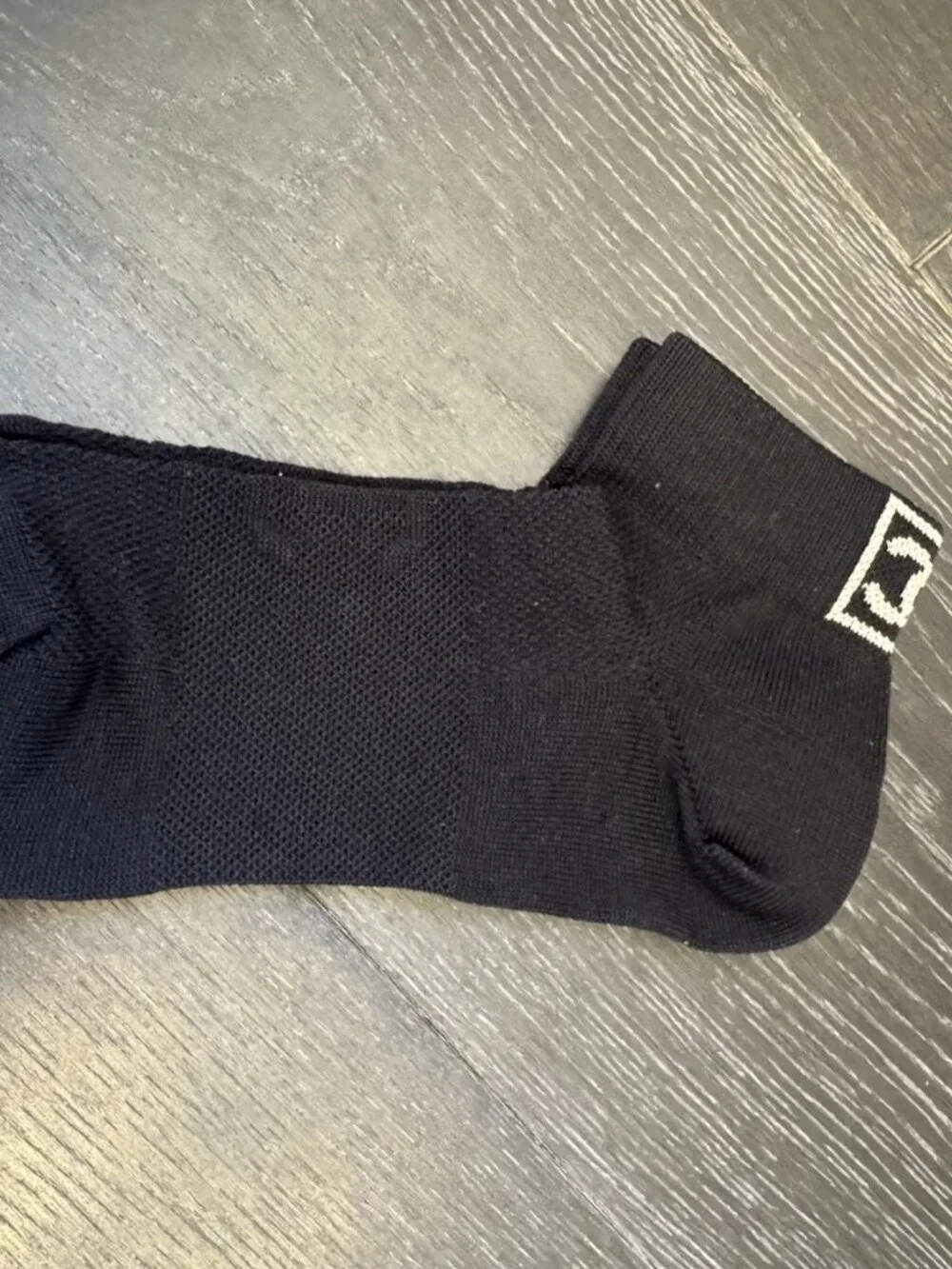 Authentic Chanel Black CC Logo Ankle Socks Knit Designer Hosiery